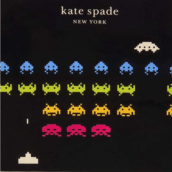 kate spade NWT $158 MSRP Space Invaders Glitter Patent Leather Wristlet - Picture 4 of 12